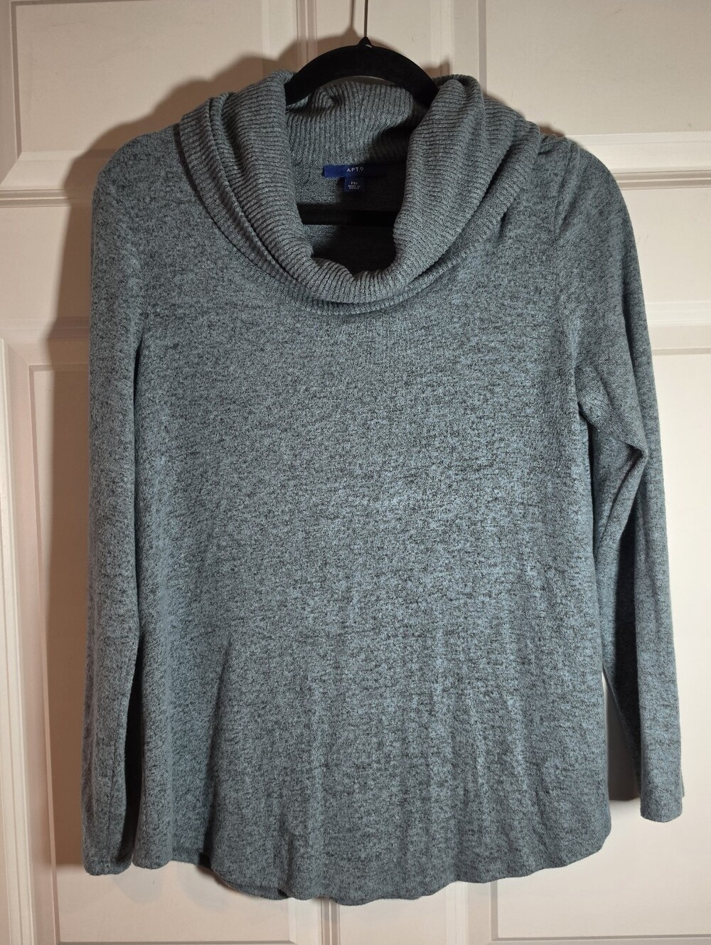 Apt 9 Soft Blue Cozy Cowl Neck Women's Sweater Petite M